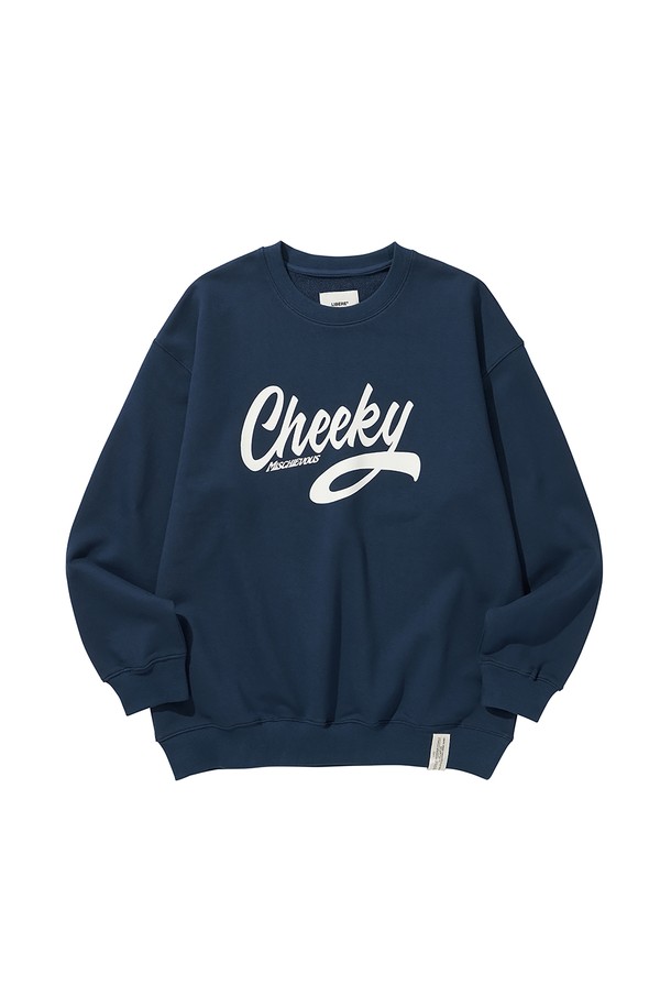 LIBEREKOREA - 스웨트셔츠 - CHEEKY CREW SWEAT / NAVY