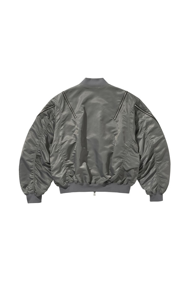 LIBEREKOREA - 블루종/점퍼 - CURVED MA-1 JACKET / GRAY