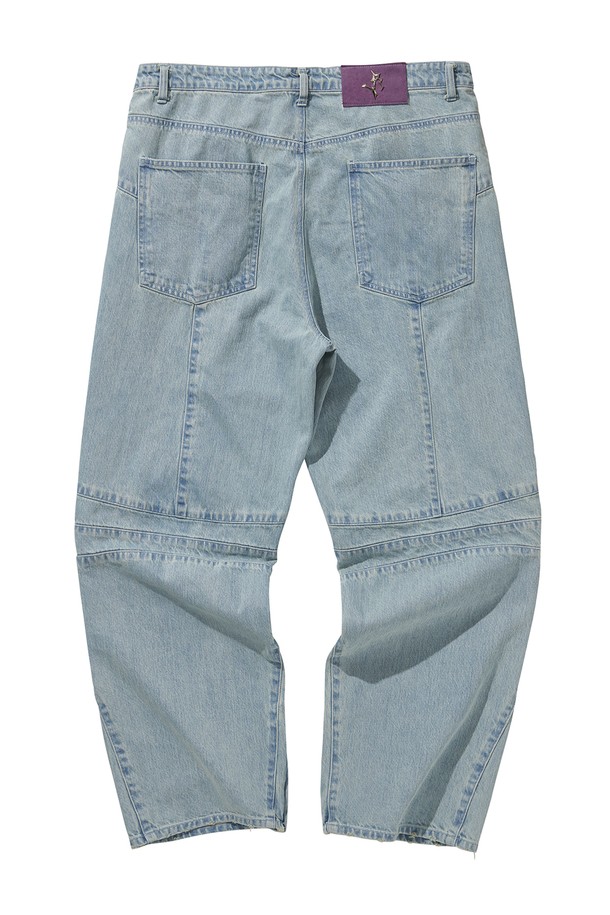 LIBEREKOREA - 데님 - DENIM BIKER BAGGY PANTS / BULE