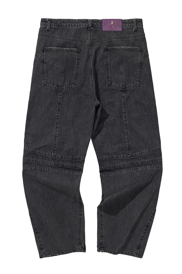 LIBEREKOREA - 데님 - DENIM BIKER BAGGY PANTS / BLACK