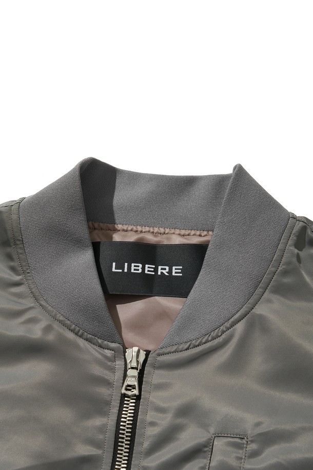 LIBEREKOREA - 블루종/점퍼 - CURVED MA-1 JACKET / GRAY