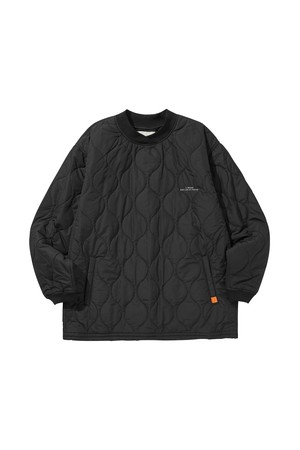 QUILTING PULL OVER JACKET / BLACK