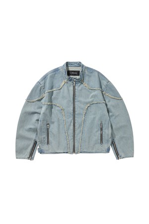 DENIM BIKER JACKET / BULE