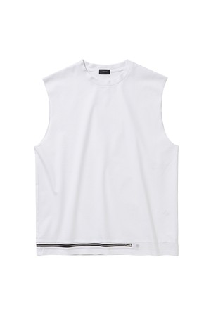 ZIP SLEEVELESS TOP / WHITE