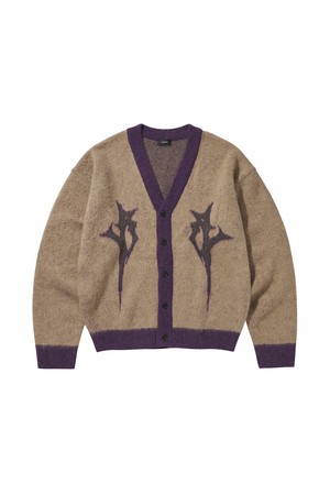 LOGO MOHAIR CARDIGAN / BEIGE