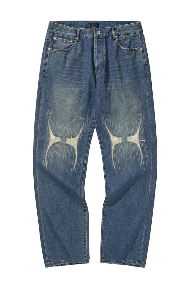 LIBEREKOREA - 데님 - WASHED DENIM PANTS / BLUE