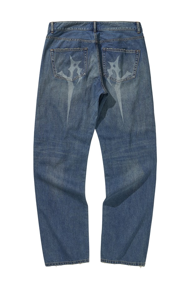 LIBEREKOREA - 데님 - WASHED DENIM PANTS / BLUE