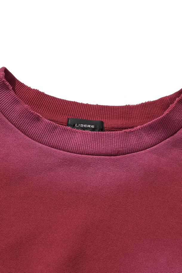 LIBEREKOREA - 스웨트셔츠 - GOTHIC LOGO CREWNECK SWEAT / BURGUNDY