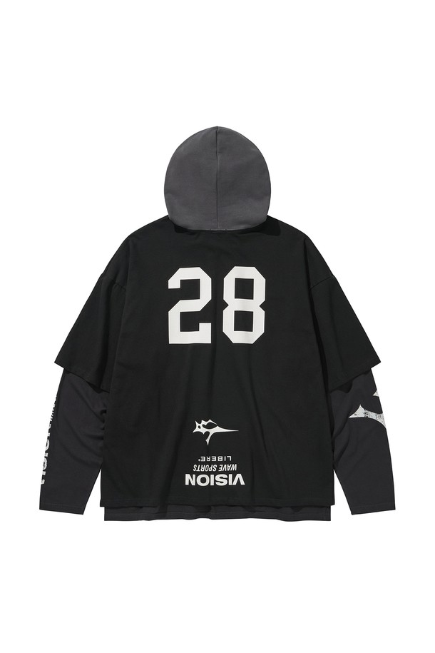 LIBEREKOREA - 후디 - 3 LAYERED HOODIE / BLACK