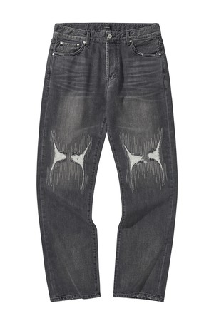 WASHED DENIM PANTS / BLACK