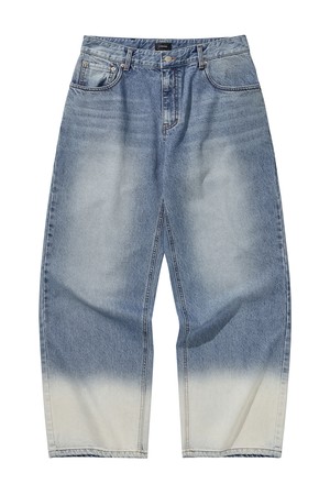 BLEACHED WIDE BAGGY PANTS / BLUE