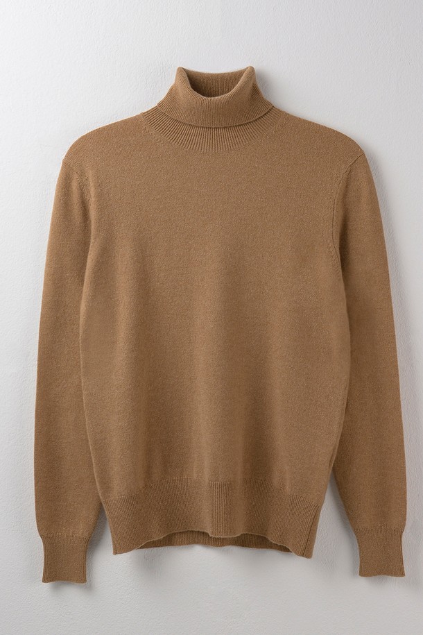 CALLAITE - 터틀넥 - [22FW] CASHMERE 100% HIGH NECK PULLOVER (CAMEL)