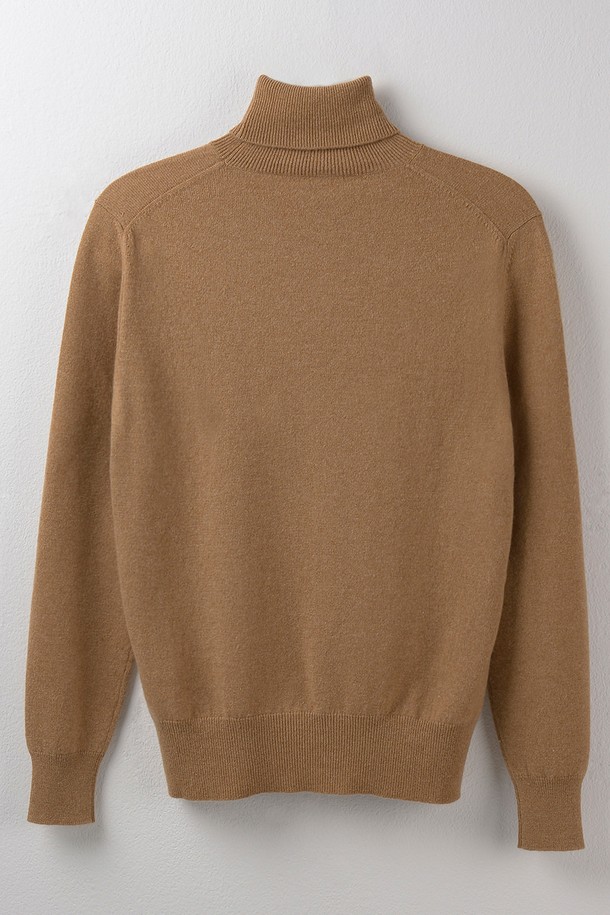 CALLAITE - 터틀넥 - [22FW] CASHMERE 100% HIGH NECK PULLOVER (CAMEL)