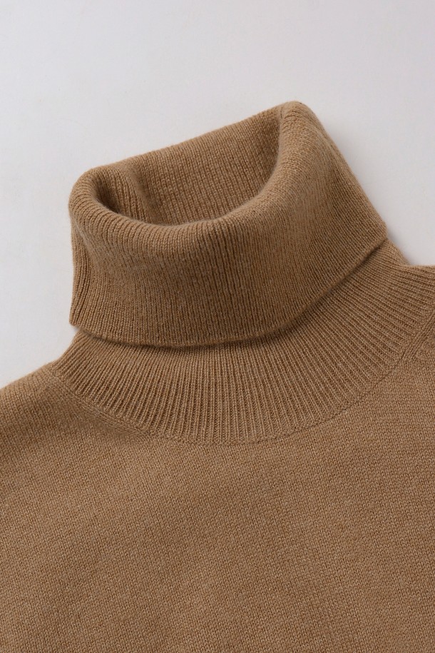 CALLAITE - 터틀넥 - [22FW] CASHMERE 100% HIGH NECK PULLOVER (CAMEL)