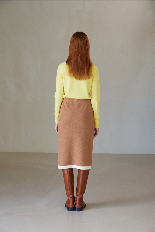 CALLAITE - 미디스커트 - [22FW] COLOR COMBI KNIT SKIRT