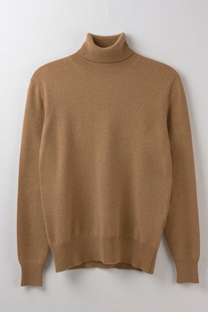 [22FW] CASHMERE 100% HIGH NECK PULLOVER (CAMEL)