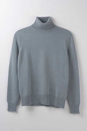 [22FW] CASHMERE 100% HIGH NECK PULLOVER (BLUE)