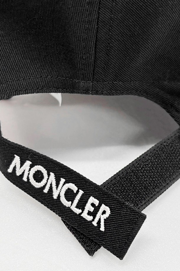 MONCLER - 모자 - 몽클레어 코튼 로고 볼캡 모자 블랙 J10933B00041V0006