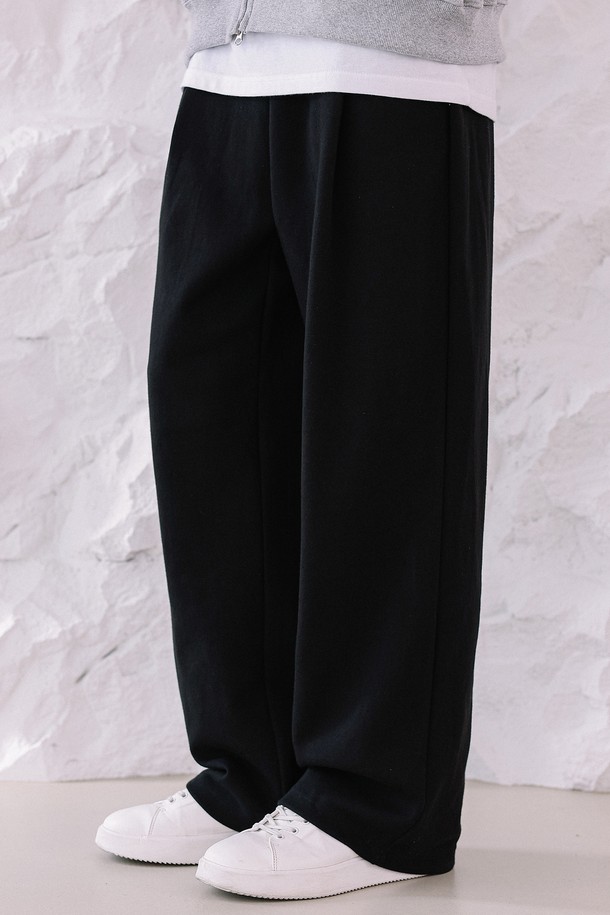 MACASITE - 조거/스웨트팬츠 - One-tuck banding wide sweatpants_ 2color