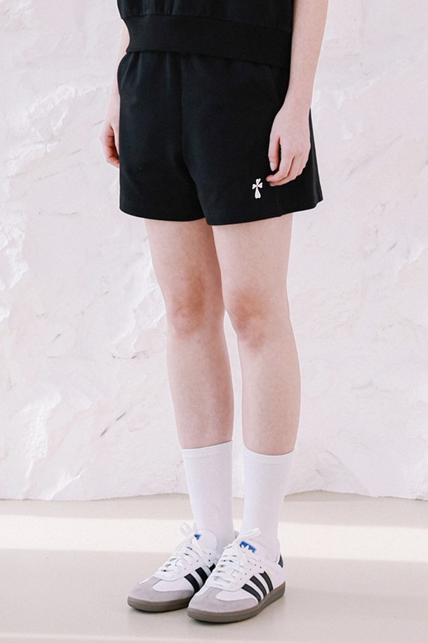 MACASITE - 쇼트팬츠 - Woman Hank Logo Shorts Black