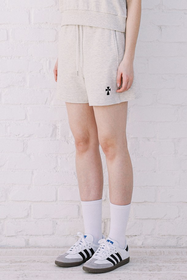 MACASITE - 쇼트팬츠 - Woman Hank Logo Shorts Oatmeal