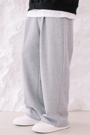 One-tuck banding wide sweatpants_ 2color