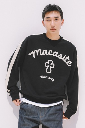 Signature Lettering Needlework Sweat Shirt_2 COLOR