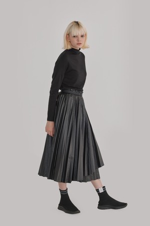 LEATHER WRAP SKIRT