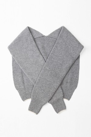 WOOL BLEND RIB MUFFLER(GRAY)