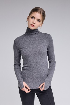 ESSENTIAL HIGH-NECK TOP(CHARCOAL)