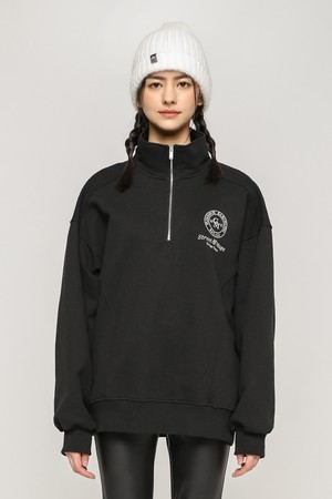 UNISEX HALF ZIP-UP TOP(BLACK)