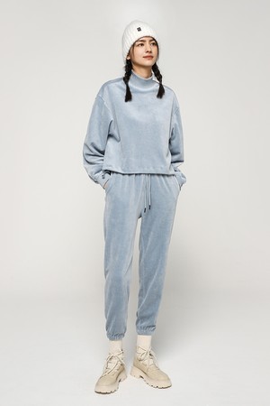 TWO WAY VELOUR SET UP(GREYISH BLUE)