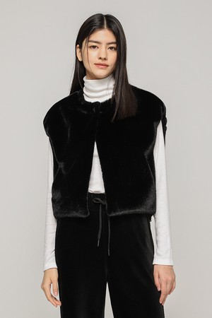 NEIGE FUR VEST(BLACK)