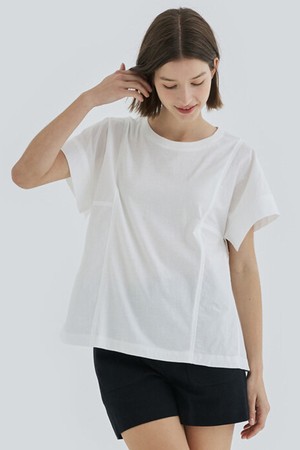 TEXTURE BLOCK BLOUSE (WHITE)