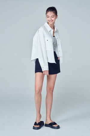 OUT POCKET LINEN JACKET (WHITE)