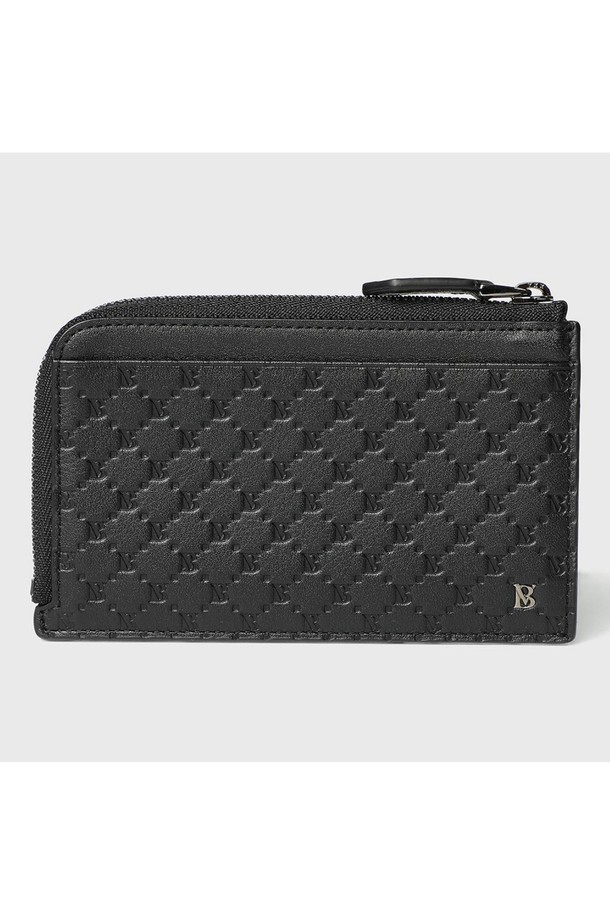 BENOVERO - 악세서리 - [베노베로] 알렉스 소프트 엠보 소가죽 지퍼 카드지갑 Cardholder 4cc black (BJF1ACP5205K1)