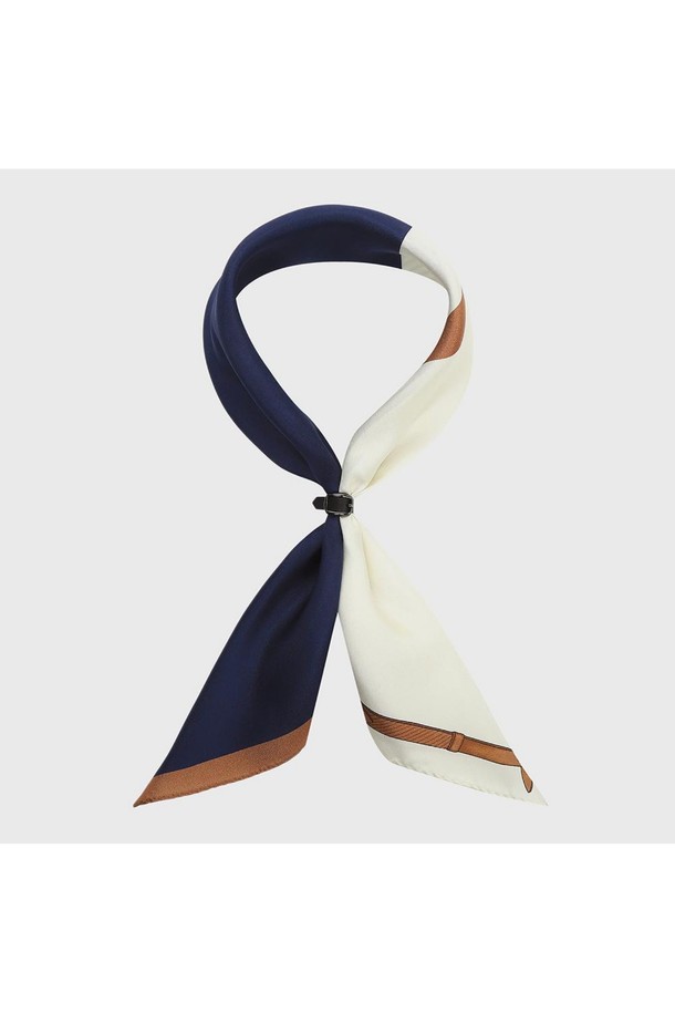 BENOVERO - 악세서리 - [베노베로] 실크 사각 스카프 square silk scarf navy (BJG1ACSC104N1)