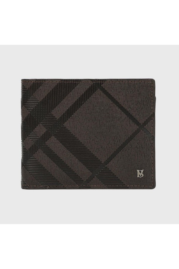 BENOVERO - 악세서리 - [베노베로] 에드가 체크 소가죽 반지갑 Billfold Wallet 9cc brown (BJG1ACP2203W1)