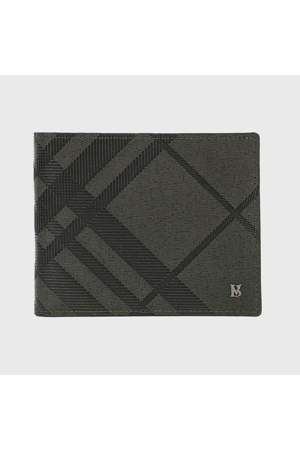 BENOVERO - 악세서리 - [베노베로] 에드가 체크 소가죽 반지갑 Billfold Wallet 9cc green (BJG1ACP2203E1)