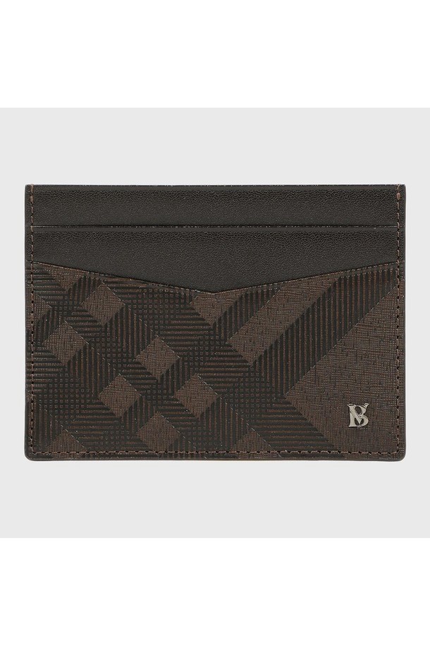 BENOVERO - 악세서리 - [베노베로] 에드가 체크 소가죽 카드지갑 Cardholder 4cc brown (BJG1ACP5202W1)