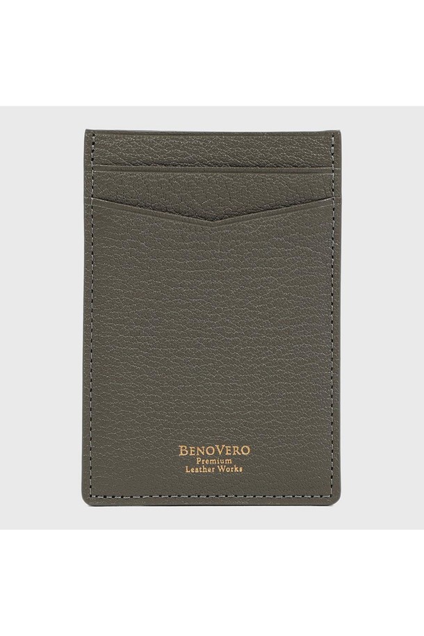 BENOVERO - 악세서리 - [베노베로] 프렌치 고트가죽 카드지갑 Cardholder 4cc grey (BJG1ACP5270G1)