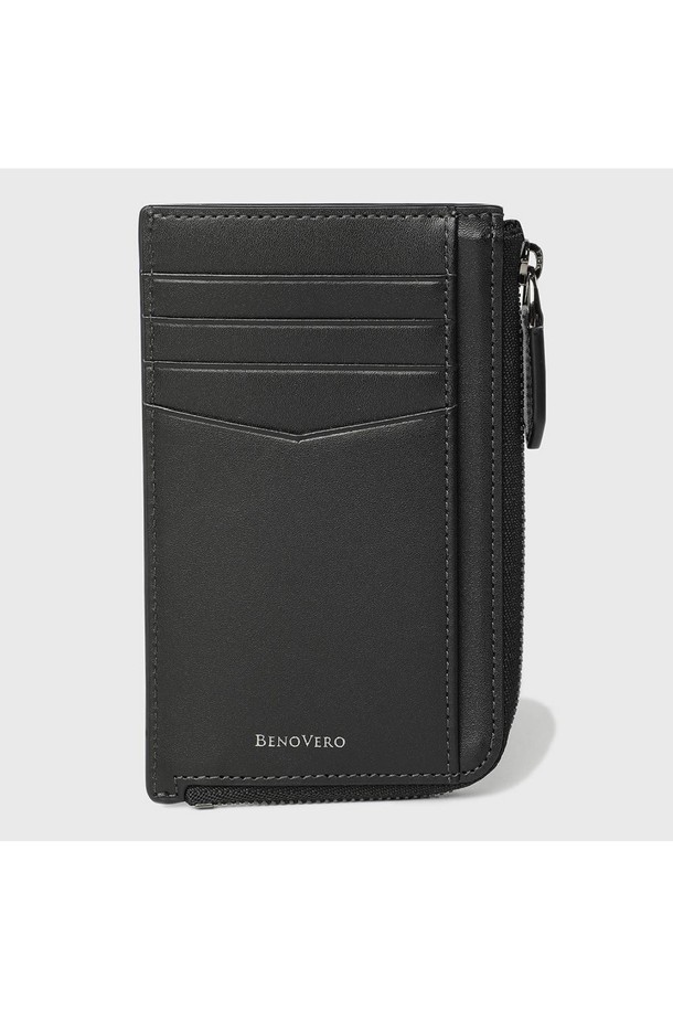 BENOVERO - 악세서리 - [베노베로] 에드가 체스 소가죽 지퍼 카드지갑 Cardholder 4cc black (BJF1ACP5225N1)