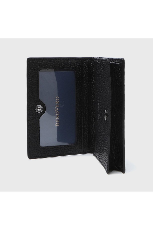 BENOVERO - 악세서리 - [베노베로] 매튜 체크 소가죽 명함지갑 Businesscard Wallet 5cc black (BJF1ACN1251K1)