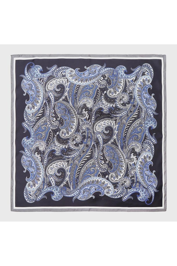 BENOVERO - 악세서리 - [베노베로] 실크 사각 스카프 square silk scarf navy (BJG1ACSC105N1)