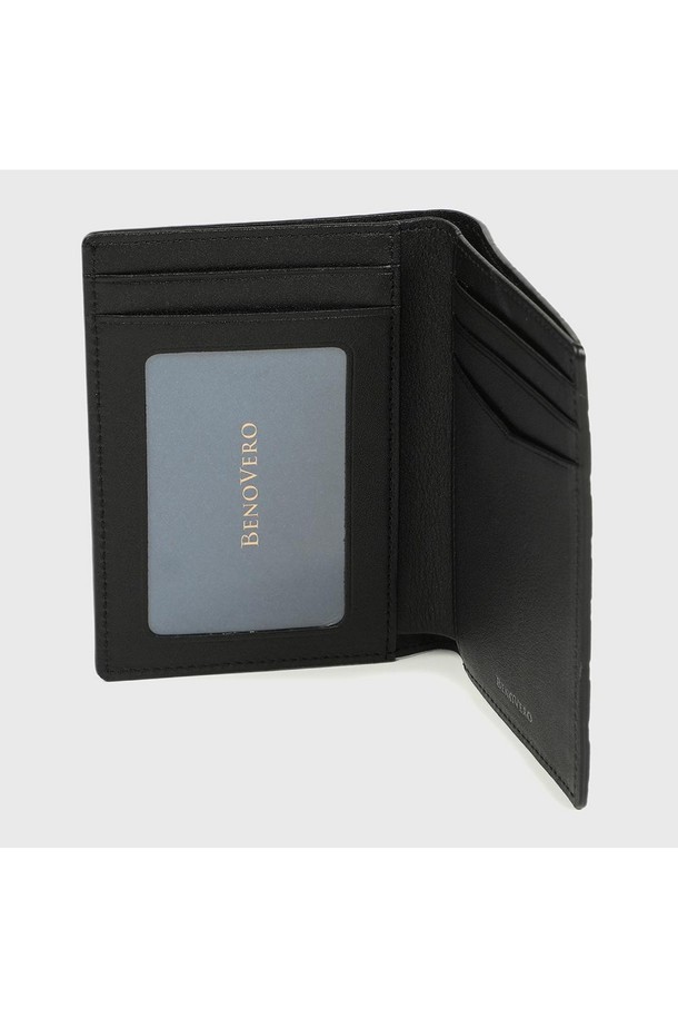 BENOVERO - 악세서리 - [베노베로] 알렉스 소프트 엠보 소가죽 미니 지갑 Mini Wallet 6cc black (BJG1ACP1202K1)