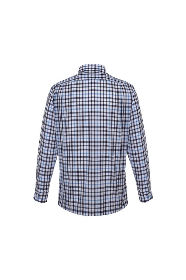 DAKS SHIRTS - 긴팔셔츠 - 울폴리 스몰체크 캐쥬얼 셔츠 레귤러핏 블루