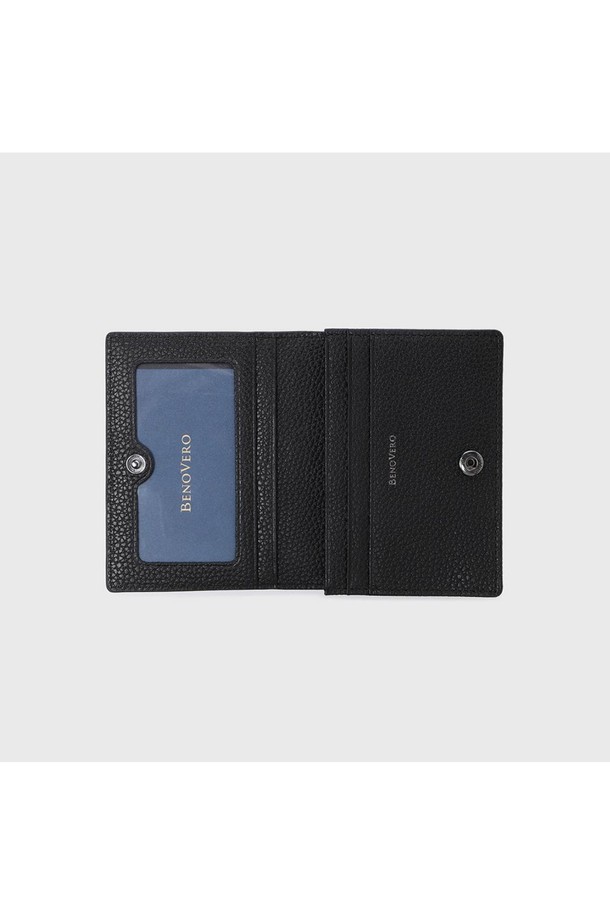 BENOVERO - 악세서리 - [베노베로] 매튜 체크 소가죽 명함지갑 Businesscard Wallet 5cc black (BJF1ACN1251K1)