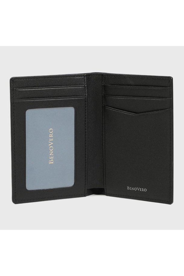 BENOVERO - 악세서리 - [베노베로] 알렉스 소프트 엠보 소가죽 미니 지갑 Mini Wallet 6cc black (BJG1ACP1202K1)