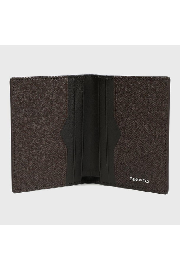 BENOVERO - 악세서리 - [베노베로] 에드가 슬림 소가죽 미니지갑 Mini Wallet 6cc brown (BJG1ACP1203W1)