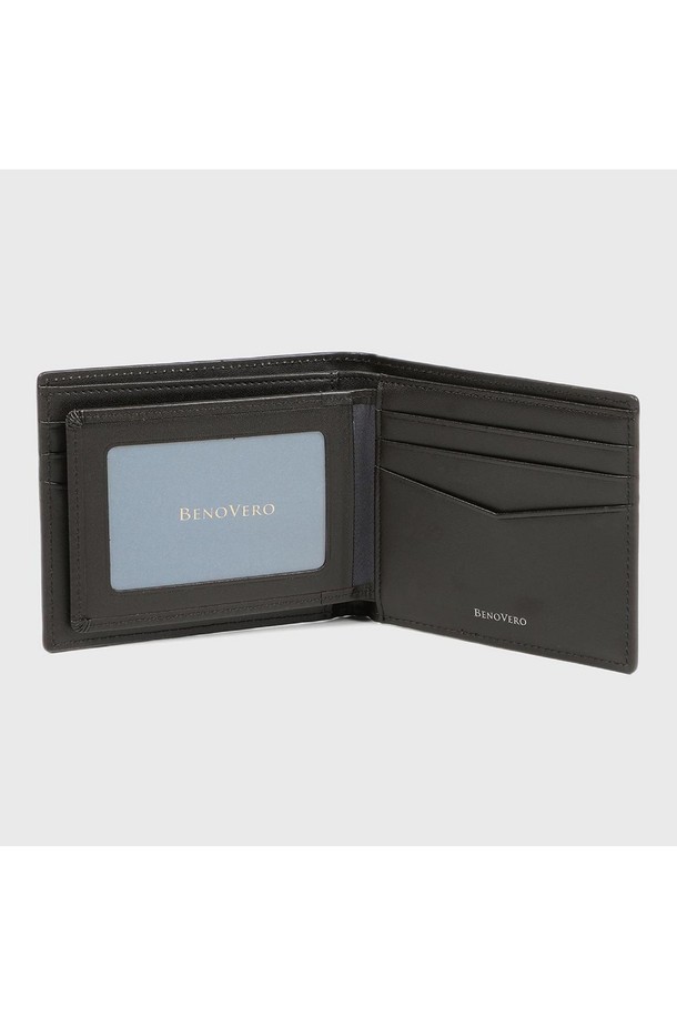 BENOVERO - 악세서리 - [베노베로] 에드가 체크 소가죽 반지갑 Billfold Wallet 9cc brown (BJG1ACP2203W1)